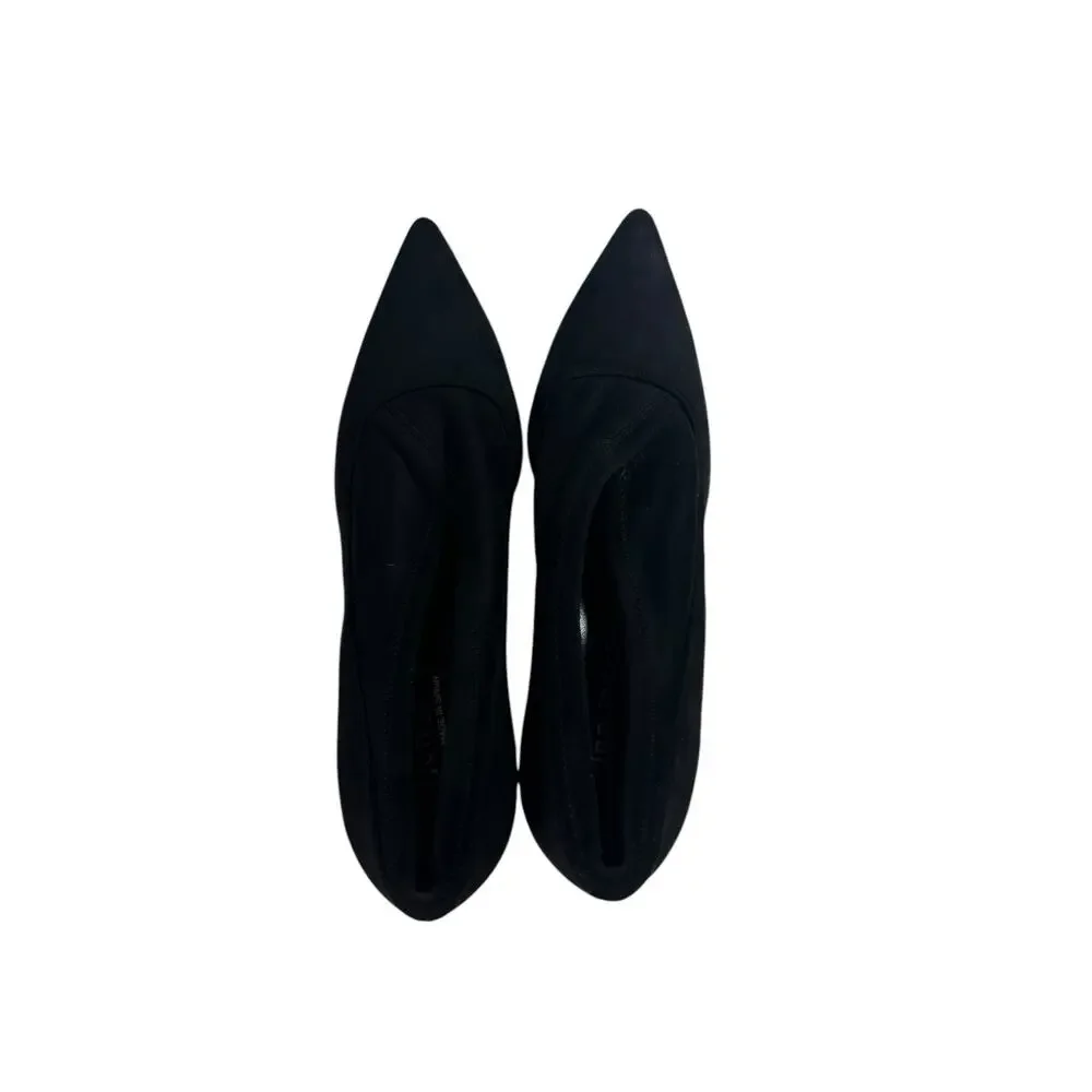 JON JOSEF‎ Black Velvet & Suede Leather Heels Loafers Shoes Women's 10M